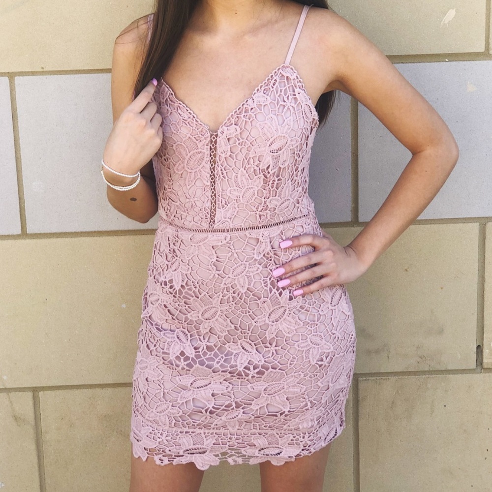 Pink lace dress